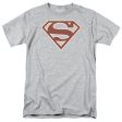 SUPERMAN : CRIMSON AND CREAM SHIELD S\S ADULT 100% COTTON 18\1 T-SHIRT ATHLETIC HEATHER 5X Online