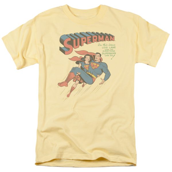 SUPERMAN : #57 COVER S\S ADULT 100% COTTON 18\1 T-SHIRT BANANA SM For Sale