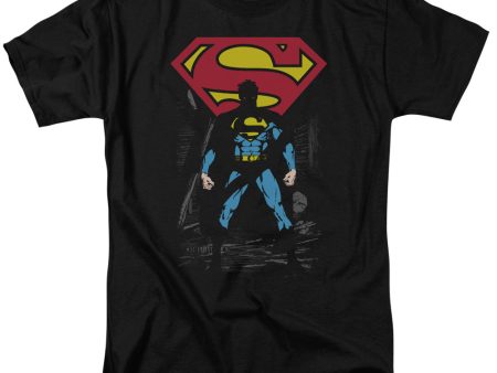 SUPERMAN : DARK ALLEY S\S ADULT 100% COTTON 18\1 T-SHIRT BLACK 3X For Discount