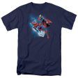 SUPERMAN : CRYSTALLIZE S\S ADULT 100% COTTON 18\1 T-SHIRT NAVY XL Cheap