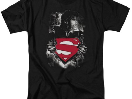 SUPERMAN : DARKEST HOUR S\S ADULT 100% COTTON 18\1 T-SHIRT BLACK 3X Sale