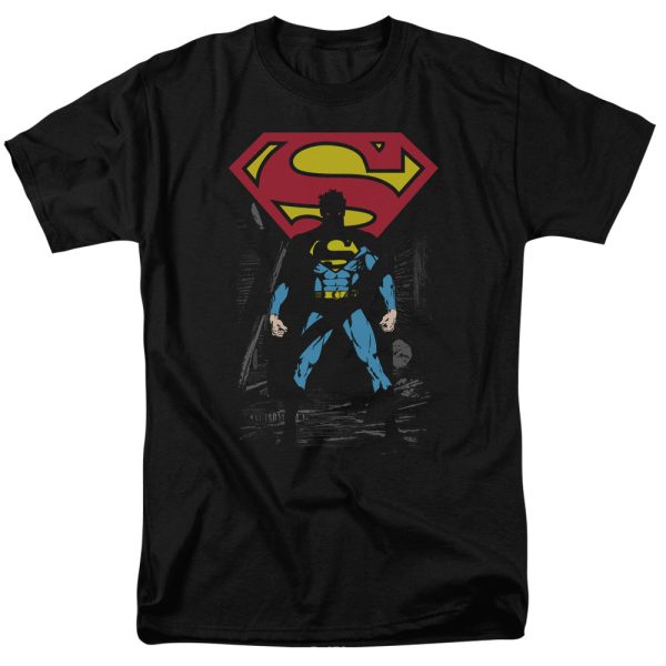 SUPERMAN : DARK ALLEY S\S ADULT 100% COTTON 18\1 T-SHIRT BLACK 6X Online now