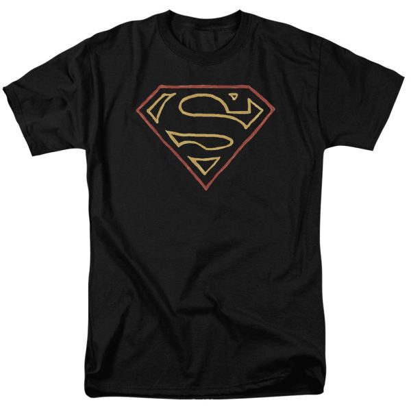 SUPERMAN : COLORED SHIELD S\S ADULT 100% COTTON 18\1 T-SHIRT BLACK XL Online