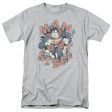 SUPERMAN : COMING THROUGH S\S ADULT 100% COTTON 18\1 T-SHIRT ATHLETIC HEATHER 2X Online Hot Sale