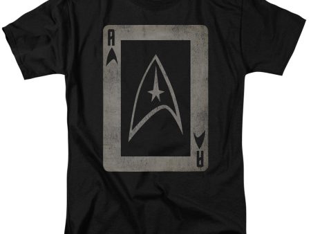 STAR TREK : THE ORIGINAL SERIES ACE S\S ADULT 100% COTTON 18\1 T-SHIRT Black LG Supply