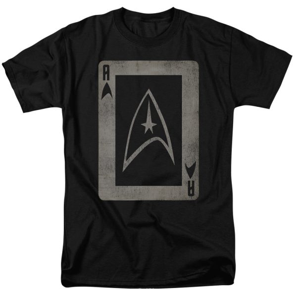 STAR TREK : THE ORIGINAL SERIES ACE S\S ADULT 100% COTTON 18\1 T-SHIRT Black LG Supply